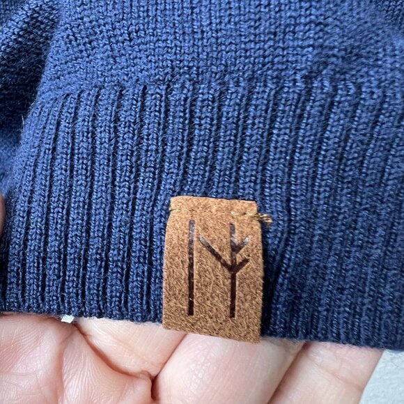 Neve Sweater Mens XL Merino Wool Blue V Neck Pullover - Picture 3 of 12